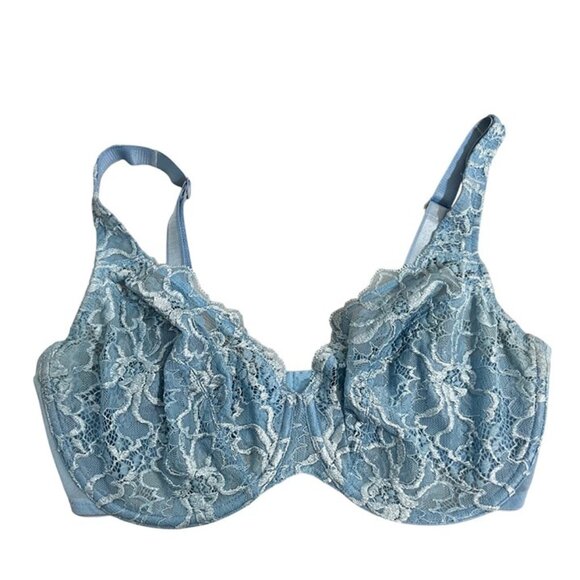 Wacoal Bra 36DD light blue lace not padded lightly lined cups - Picture 1 of 8